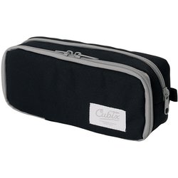 ペンケース CUBIX ラウンドジップ ボックス・カラードN ブラック 106214-15