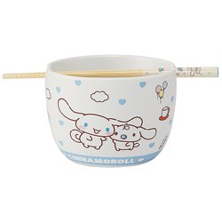 陶器製 ボウル箸セット シナモロール お友だち CHBWH1
