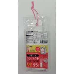 ひも付きコンパクト手さげポリ袋 M 55枚 乳白半透明 CCD-55CT