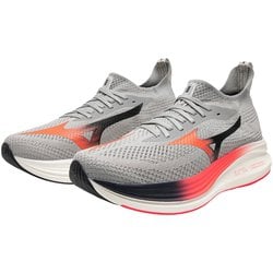 ミズノネオゼン メンズ ランニングシューズ グレー×レッド×ブラック（51） 27cm J1GC2586