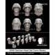 MAC60 1/35 WWII ドイツ 偽装マスク付ヘッドセット 6種類2サイズ 12個入 [プラモデル用パーツ]