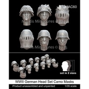MAC60 1/35 WWII ドイツ 偽装マスク付ヘッドセット 6種類2サイズ 12個入 [プラモデル用パーツ]