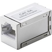 LANケーブル 延長コネクタ Cat6A 10Gbps対応 RJ45 STP 中継コネクタ ギガビット対応 シルバー LD-RJ45S6ASV