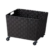 収納ボックス PPバスケット キャスター付き 荷物置き 幅40×奥行35×高さ26.5cm ダークブラウン