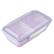 お弁当箱 1段 500ml ダイヤカットドームランチボックス500 ライトパープル