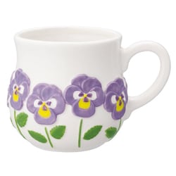 マグカップ 250ml お花マグ 陶器 パンジー MG-62252