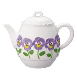 ティーポット 600ml お花ティーポット 陶器 パンジー MG-62254