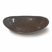 カレー皿 24cm オーバル 窯変 磁器 ブラウン 20880