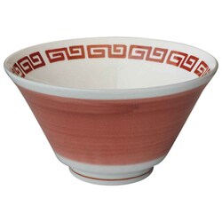 麺鉢 900ml ラーメン鉢 レトロ中華 ナルト 磁器 赤 22500