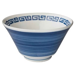 麺鉢 900ml ラーメン鉢 レトロ中華 ナルト 磁器 青 22501