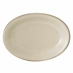 プレート 19.5cm 餃子皿 窯変 中華 磁器 アイボリー 22508