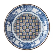小皿 16.5cm 5寸 プレート 藍染小紋 磁器 青格子 22835