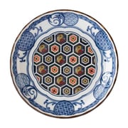 小皿 16.5cm 5寸 プレート 藍染小紋 磁器 亀甲 22837