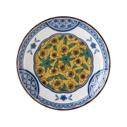 小皿 12cm 3.5寸 プレート 藍染小紋 磁器 黄彩 22838