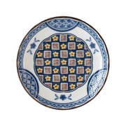 小皿 12cm 3.5寸 プレート 藍染小紋 磁器 青格子 22839