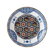 小皿 12cm 3.5寸 プレート 藍染小紋 磁器 亀甲 22841
