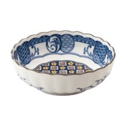 小鉢 12.5cm 4寸 ボウル 藍染小紋 磁器 青格子 22847