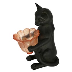 ガーデンオーナメント ローズライト 猫 置物 11126