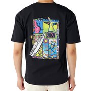 バックプリントパーテックスTシャツ 水陸両用 メンズ フィットネス 半袖シャツ BLK Mサイズ 515486
