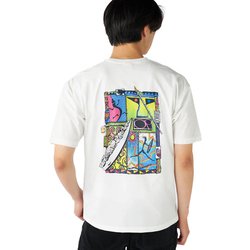 バックプリントパーテックスTシャツ 水陸両用 メンズ フィットネス 半袖シャツ WHT Lサイズ 515486