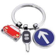 KR11-18/CH [TROIKA（トロイカ） ON THE ROAD キーリング 3 charms （car, car key, traffic sign）]