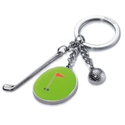 KR11-33/CH [TROIKA（トロイカ） HOLE IN ONE キーリング 3 typical golf charms（golf ball, club, putting green with flag）]