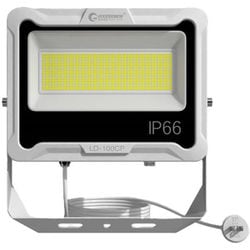 LD-100CP [LED 投光器 昼白色 PSE認証プラグ付き 100W 17,000lm IP66 耐熱 通気弁 付き 簡単取付 耐風 耐震 電気工事不要 アルミダイカスト製]