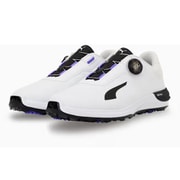 パワー アセンド ニトロ ディスク メンズ ゴルフシューズ スパイクレス ダイヤル 26.5cm PUMA White-PUMA Black-Dark Amethyst（02） 2025年モデル 313146