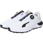 パワー アセンド ニトロ ディスク メンズ ゴルフシューズ スパイクレス ダイヤル 27.0cm PUMA White-PUMA Black-Dark Amethyst（02） 2025年モデル 313146