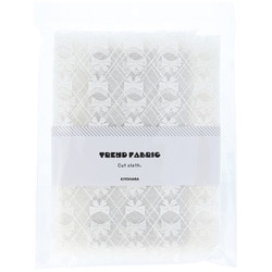 トレンドファブリック 刺繍生地 レースリボン 127cm巾×50cmカット W ホワイト TF-71C W