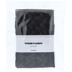 トレンドファブリック 刺繍生地 レースリボン 127cm巾×50cmカット BK ブラック TF-71C BK