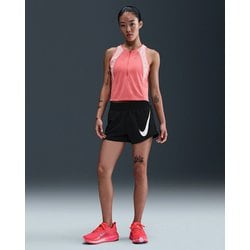 ワンスウッシュウィメンズDri-FITミッドライズルーズ8cmランニングショートパンツ（インナー付き） レディース ランニングウェア ショートパンツ ブラック/ホワイト（010） Sサイズ HV2617