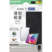 iPad ケース 11インチ ( A16 ) / 10.9インチ 第10世代 ファブリックフラップ カバー 2アングル スタンド オートスリープ機能 軽量 薄型 背面クリア ブラック TB-A25RWVCBK