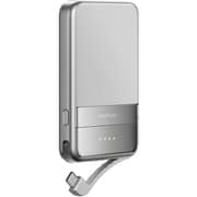 RAPID Magnetic Power Bank 5000mAh マグネット式 モバイルバッテリー 30W PD3.0 Qi2ワイヤレス充電/内蔵型充電ケーブル/内蔵スタンド シルバー EF-RAPID5000-JP