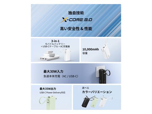 EcoFlow モバイルバッテリー 3-in-1 10000mAh 35W ヨドバシ.com - エコフロー EcoFlow RAPID 3-in-1 Power Bank