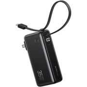 RAPID 3-in-1 Power Bank 10000mAh 35W モバイルバッテリー 折りたたみ式ACプラグ/USB-Cケーブル内蔵 ブラック EF-RAPID35W10K3IN1-B