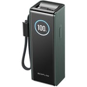 RAPID Power Bank 25000mAh 170W モバイルバッテリー USB-C×1/USB-A×1/内蔵巻き取り式USB-Cケーブル/ストラップ式USB-Cケーブル グリーン EF-RAPID25K100W-G-JP