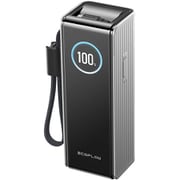 RAPID Power Bank 25000mAh 170W モバイルバッテリー USB-C×1/USB-A×1/内蔵巻き取り式USB-Cケーブル/ストラップ式USB-Cケーブル シルバー EF-RAPID25K100W-S-JP
