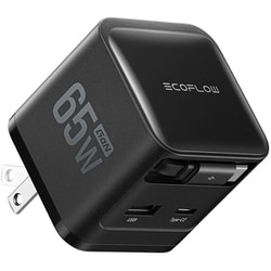 急速充電器 RAPID 65W GaN USB PD（パワーデリバリー）対応 USB-Cケーブル一体型（0.7m） 65W USB-C×1/USB-Aポート GaN採用 折りたたみ式プラグ ブラック EFA-65WCHARGER2-B-JP
