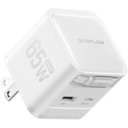急速充電器 RAPID 65W GaN USB PD(パワーデリバリー)対応 USB-Cケーブル一体型(0.7m) 65W USB-C×1/USB-Aポート GaN採用 折りたたみ式プラグ ホワイト EFA-65WCHARGER2-W-JP