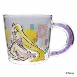 マグカップ 390ml ディズニープリンセス 耐熱ガラス パープル WDK-2821