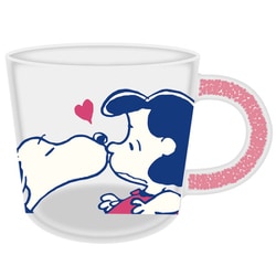 マグカップ 390ml スヌーピー PEANUTS 耐熱ガラス ピンク PM-2800