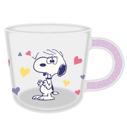 マグカップ 390ml スヌーピー PEANUTS 耐熱ガラス パープル PM-2801