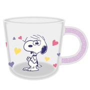 マグカップ 390ml スヌーピー PEANUTS 耐熱ガラス パープル PM-2801