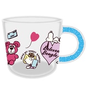 マグカップ 390ml スヌーピー PEANUTS 耐熱ガラス ブルー PM-2802
