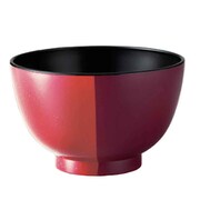 汁椀 500ml 山中塗 MUSUBI 塗分け 内黒 レッド 23-462348