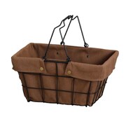 ワイヤーバスケット S 幅33.5×奥行25×高さ16.5cm ファブリック ブラウン FW-601-BR