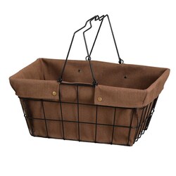 ワイヤーバスケット M 幅39×奥行27×高さ18cm ファブリック ブラウン FW-602-BR