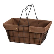ワイヤーバスケット M 幅39×奥行27×高さ18cm ファブリック ブラウン FW-602-BR