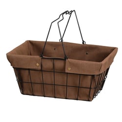 ワイヤーバスケット L 幅43×奥行30×高さ20cm ファブリック ブラウン FW-603-BR